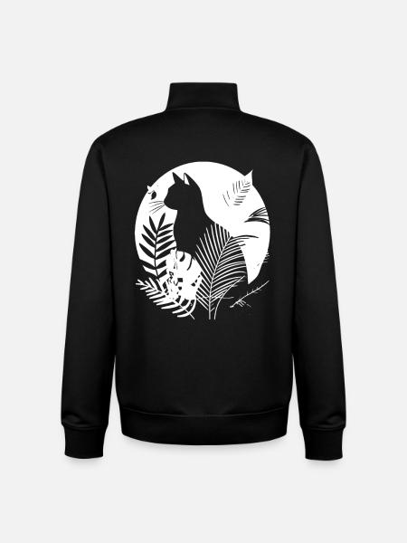 Cats Illustration - Unisex Organic Zip Sweatshirt by Stanley/Stella - black
