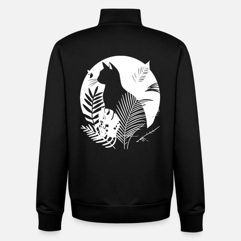 Illustration de chats - Sweat zippé unisexe en coton bio Stanley/Stella - noir