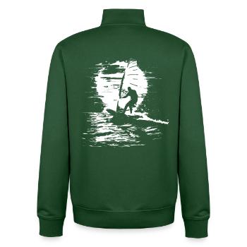 Windsurfer - Unisex Organic Zip Sweatshirt von Stanley/Stella - Flaschengrün - Hinten - AI Model Male 185 dark (185cm)