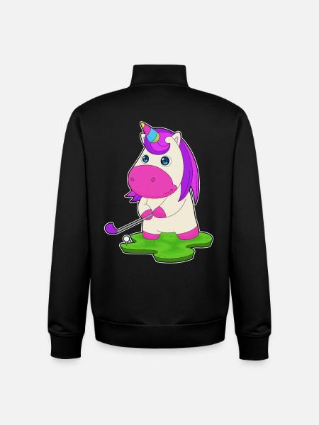 Einhorn Golf Golfschläger - Unisex Organic Zip Sweatshirt von Stanley/Stella - Schwarz