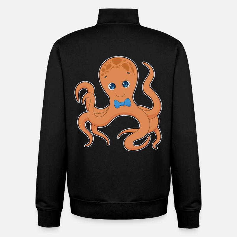 Krake Gentleman Fliege - Unisex Organic Zip Sweatshirt von Stanley/Stella - Schwarz