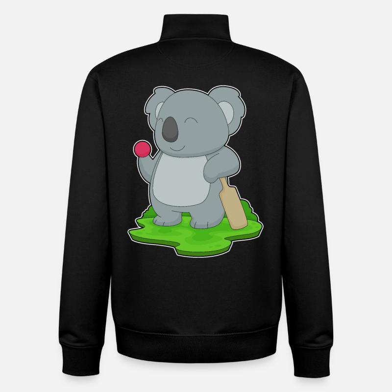 Koala Cricket Cricketschläger - Unisex Organic Zip Sweatshirt von Stanley/Stella - Schwarz