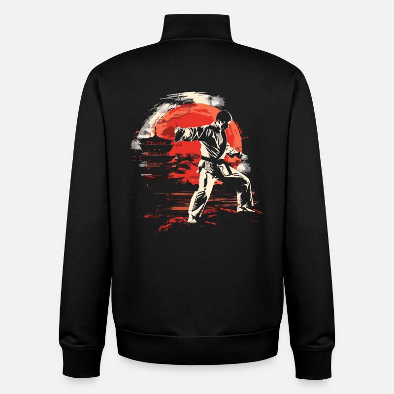 Karateka Graphics - Unisex Organic Zip Sweatshirt by Stanley/Stella - black
