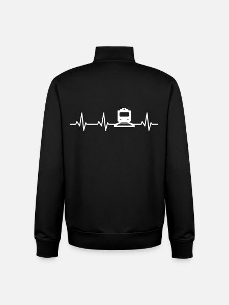 Railway Enthusiast Heartbeat - Unisex Organic Zip Sweatshirt by Stanley/Stella - black