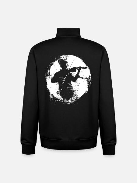 Graphique Violoniste - Sweat zippé unisexe en coton bio Stanley/Stella - noir