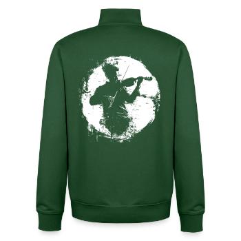 Violinist Graphic - Unisex Organic Zip Sweatshirt by Stanley/Stella - bottle green - Back - AI Model Male 185 dark (185cm)