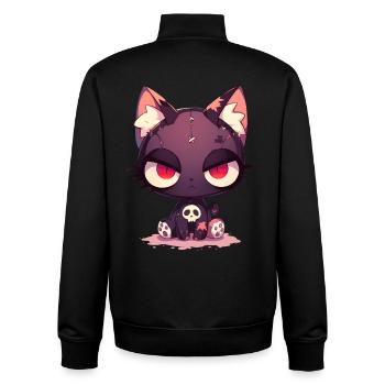 Poupée Chat Goth E-Girl Chat Grunge Cadeau - Sweat zippé unisexe en coton bio Stanley/Stella - noir - Dos - AI Model Male 185 light (185cm)