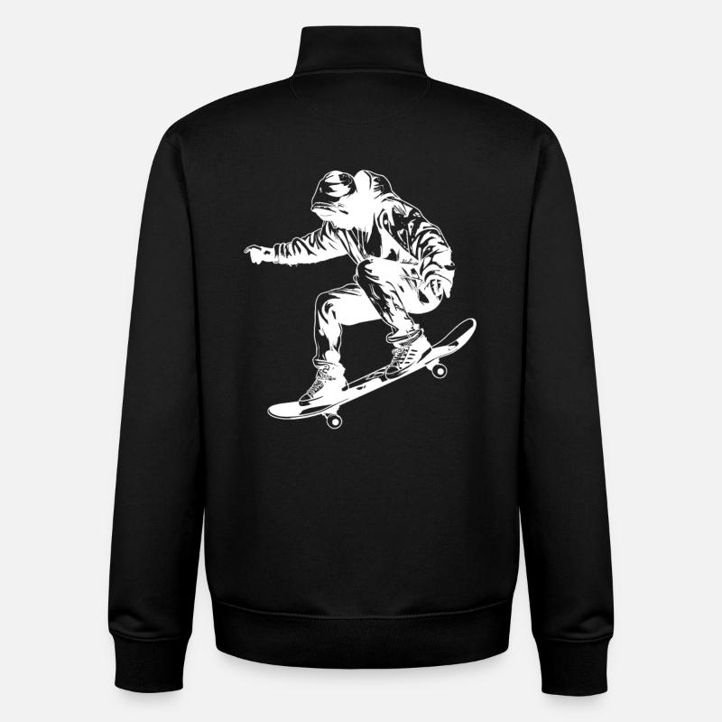 Skateboarding Graphics - Unisex Organic Zip Sweatshirt by Stanley/Stella - black