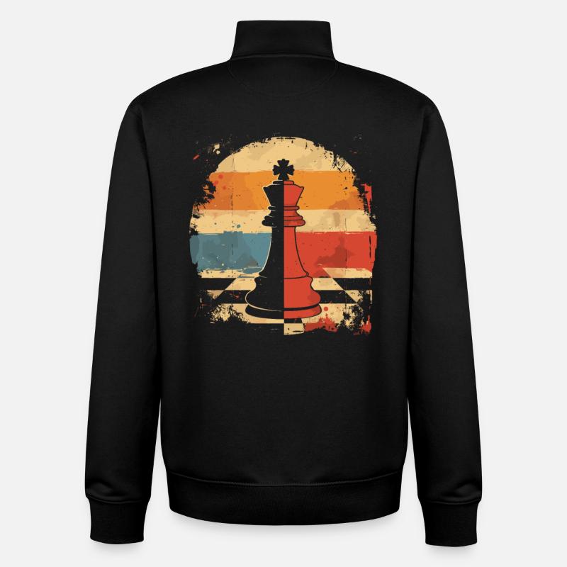 Chess piece Retrowave - Unisex Organic Zip Sweatshirt by Stanley/Stella - black