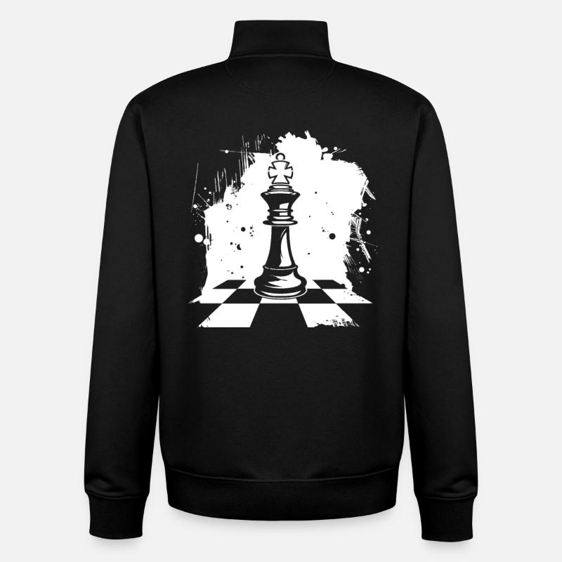 Chess Pieces Graphics - Unisex Organic Zip Sweatshirt by Stanley/Stella - black