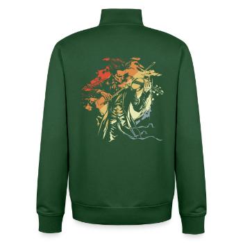 Violoniste - Sweat zippé unisexe en coton bio Stanley/Stella - vert bouteille - Dos - AI Model Male 185 dark (185cm)