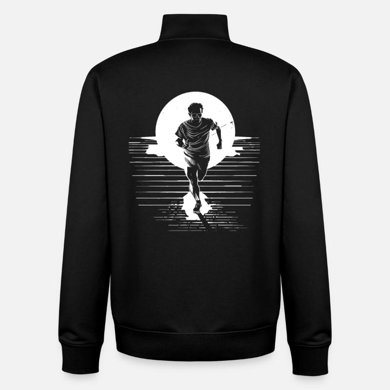 Marathon Boy Drawing - Unisex Organic Zip Sweatshirt by Stanley/Stella - black