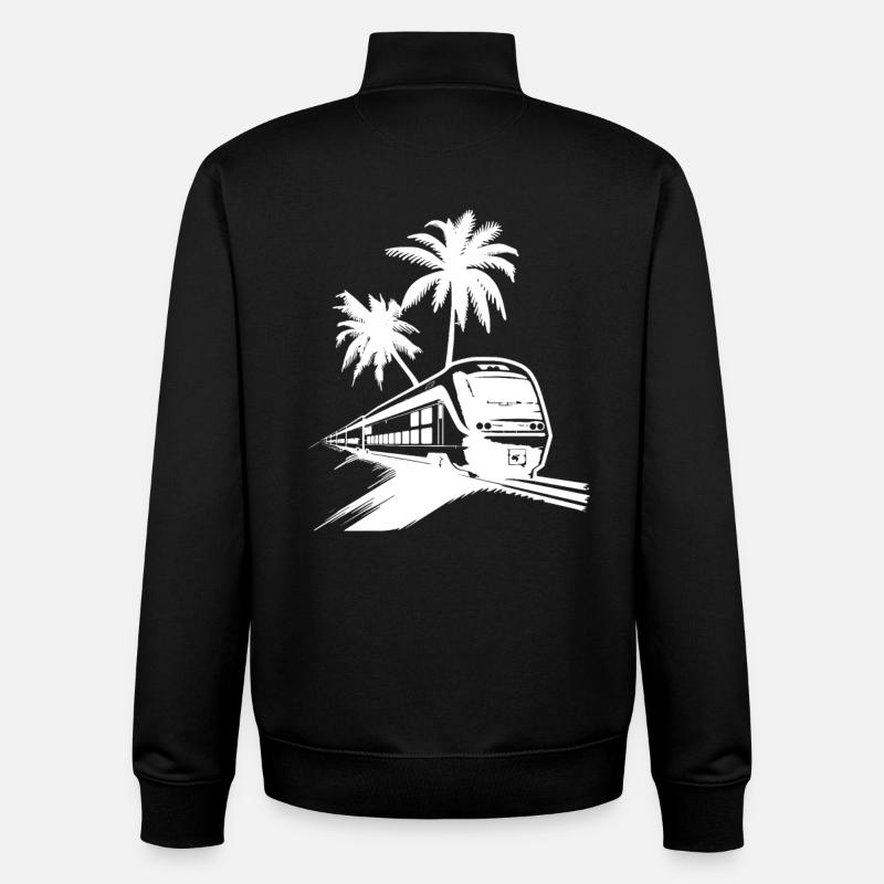 Railway Sketch - Unisex Organic Zip Sweatshirt by Stanley/Stella - black