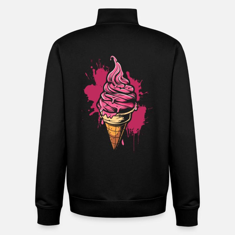 Softeis Farbkleckse - Unisex Organic Zip Sweatshirt by Stanley/Stella - black