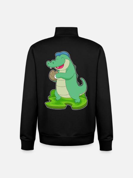 Crocodile Baseball Baseball Glove - Unisex Organic Zip Sweatshirt by Stanley/Stella - black