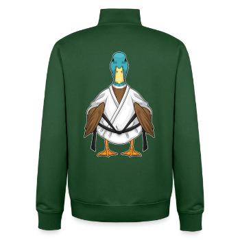 Canard Karaté Arts Martiaux - Sweat zippé unisexe en coton bio Stanley/Stella - vert bouteille - Dos - AI Model Male 185 dark (185cm)