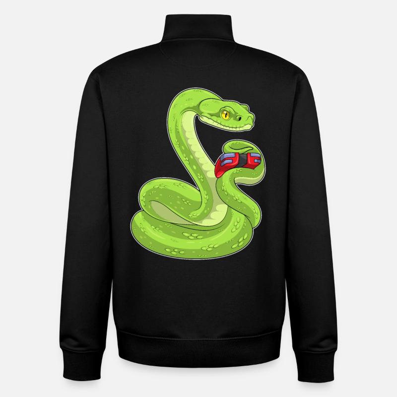 Snake Gamer Controller - Unisex Organic Zip Sweatshirt by Stanley/Stella - black