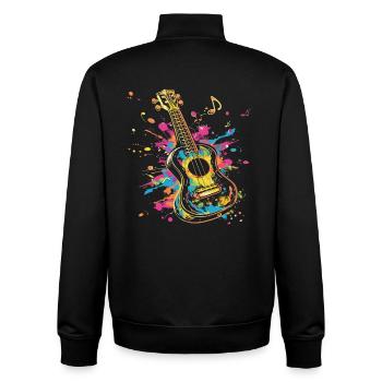 Ukulele Streetart - Unisex Organic Zip Sweatshirt von Stanley/Stella - Schwarz - Hinten - AI Model Male 185 light (185cm)