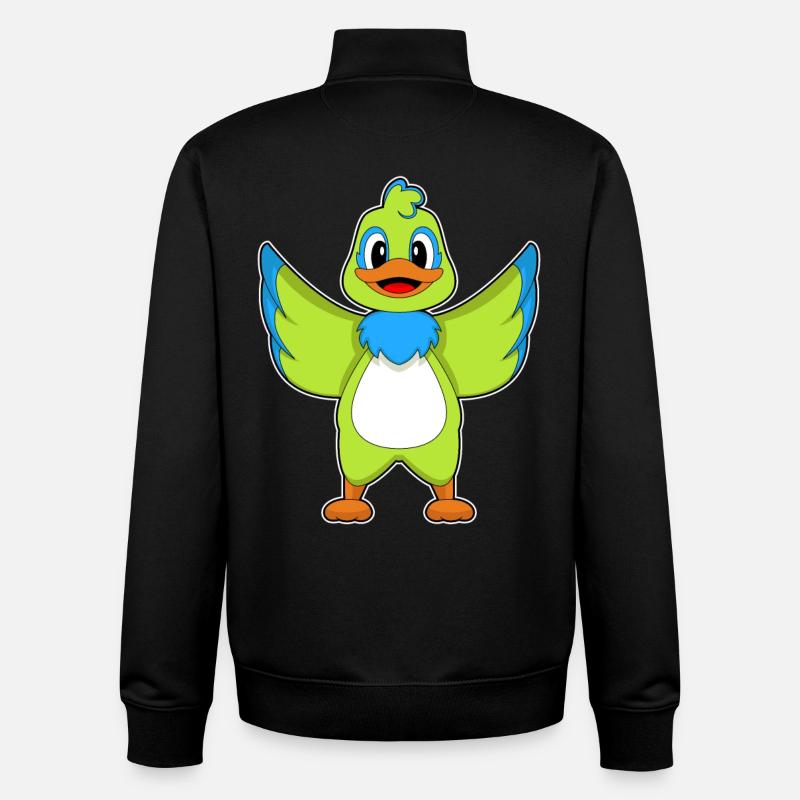 Perroquet canard - Sweat zippé unisexe en coton bio Stanley/Stella - noir