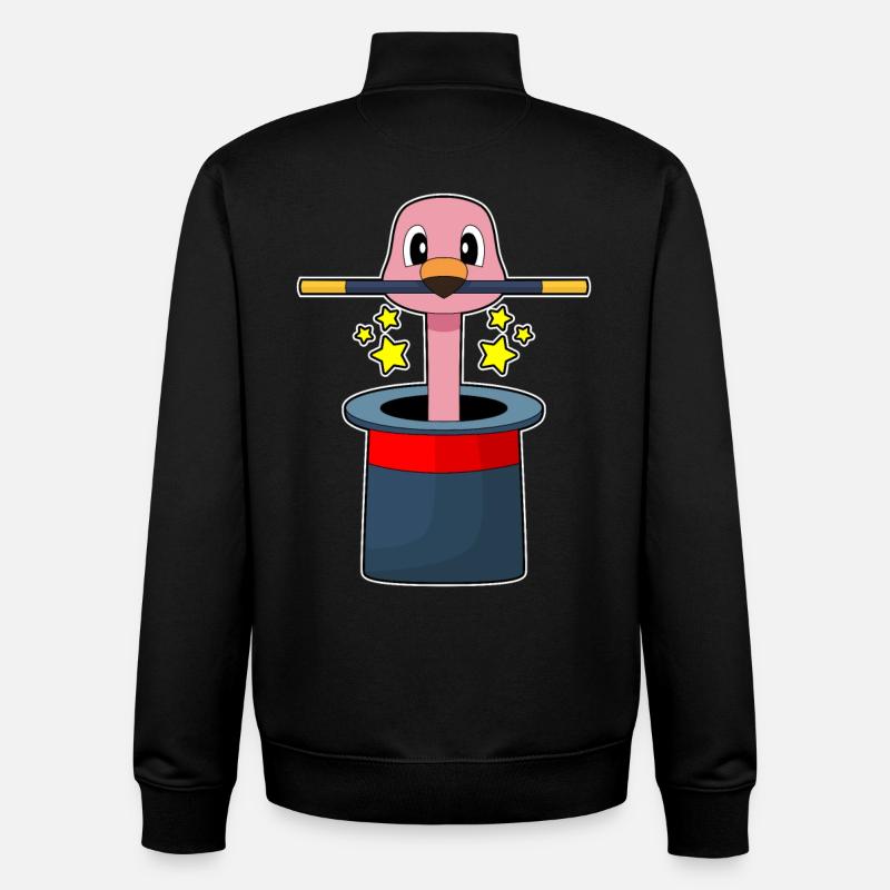 Flamingo Wizard Wand - Unisex Organic Zip Sweatshirt by Stanley/Stella - black