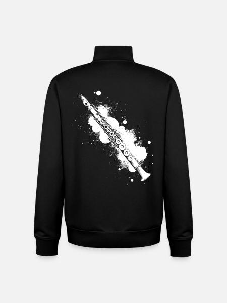 Graffiti de flûte - Sweat zippé unisexe en coton bio Stanley/Stella - noir