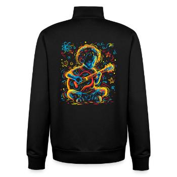 Kleiner Ukulele Spieler - Unisex Organic Zip Sweatshirt von Stanley/Stella - Schwarz - Hinten - AI Model Male 185 light (185cm)