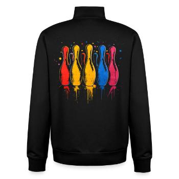 Bowling Farbkleckse - Unisex Organic Zip Sweatshirt von Stanley/Stella - Schwarz - Hinten - AI Model Male 185 light (185cm)