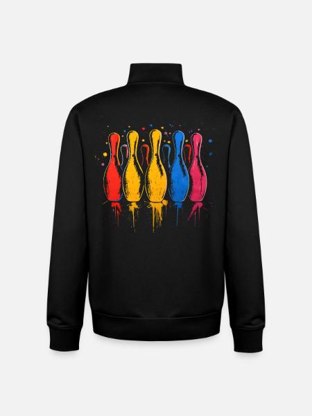 Bowling Farbkleckse - Unisex Organic Zip Sweatshirt von Stanley/Stella - Schwarz