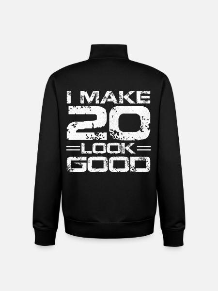 I make 20 look good - Unisex Organic Zip Sweatshirt by Stanley/Stella - black