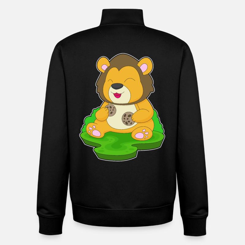 Lion Cookie - Unisex Organic Zip Sweatshirt by Stanley/Stella - black