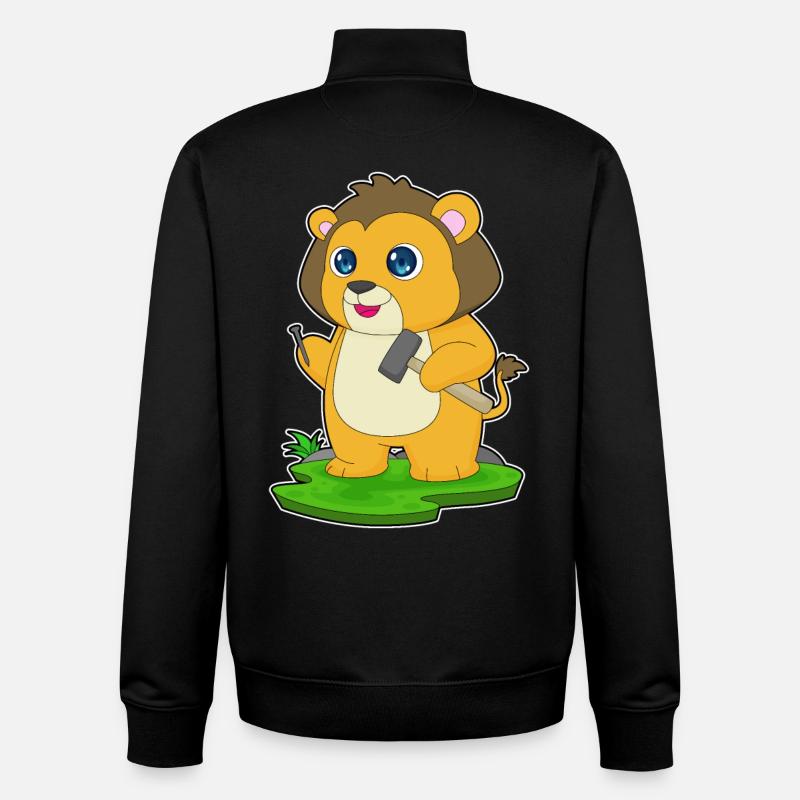 Löwe Handwerker Hammer Nagel - Unisex Organic Zip Sweatshirt von Stanley/Stella - Schwarz