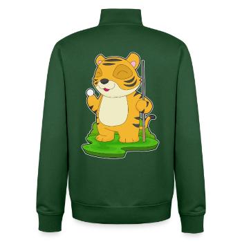 Queue de billard Tiger - Sweat zippé unisexe en coton bio Stanley/Stella - vert bouteille - Dos - AI Model Male 185 dark (185cm)