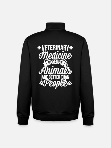 Veterinary animals are better than humans - Unisex Organic Zip Sweatshirt by Stanley/Stella - black