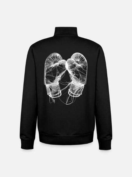 Boxing Gloves Line Art - Unisex Organic Zip Sweatshirt by Stanley/Stella - black