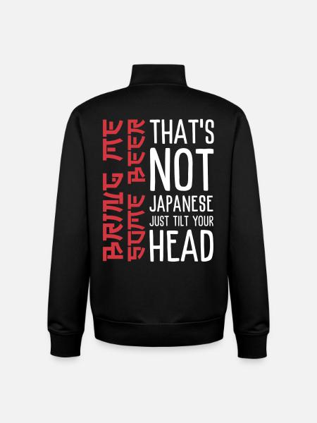 Funny beer saying with Japanese aesthetics - Unisex Organic Zip Sweatshirt by Stanley/Stella - black