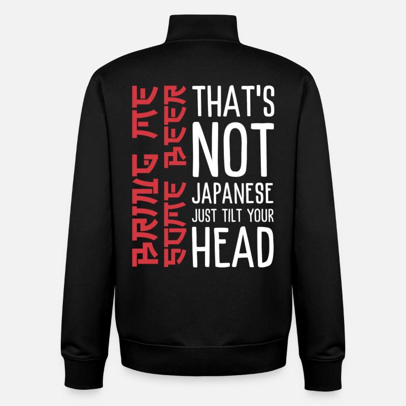 Witziger Bier Spruch mit Japanischer Ästhetik   - Unisex Organic Zip Sweatshirt von Stanley/Stella - Schwarz