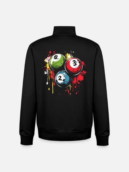 Billiard Balls Street Art - Unisex Organic Zip Sweatshirt by Stanley/Stella - black