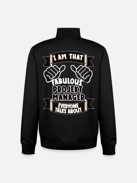 Project Manager Funny Saying Gift - Unisex Organic Zip Sweatshirt by Stanley/Stella - black