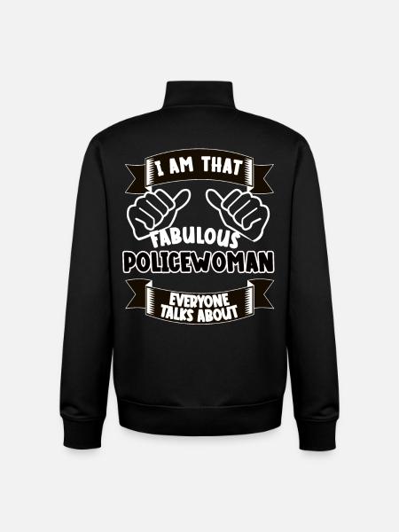 Policewoman Funny Saying Gift - Unisex Organic Zip Sweatshirt by Stanley/Stella - black
