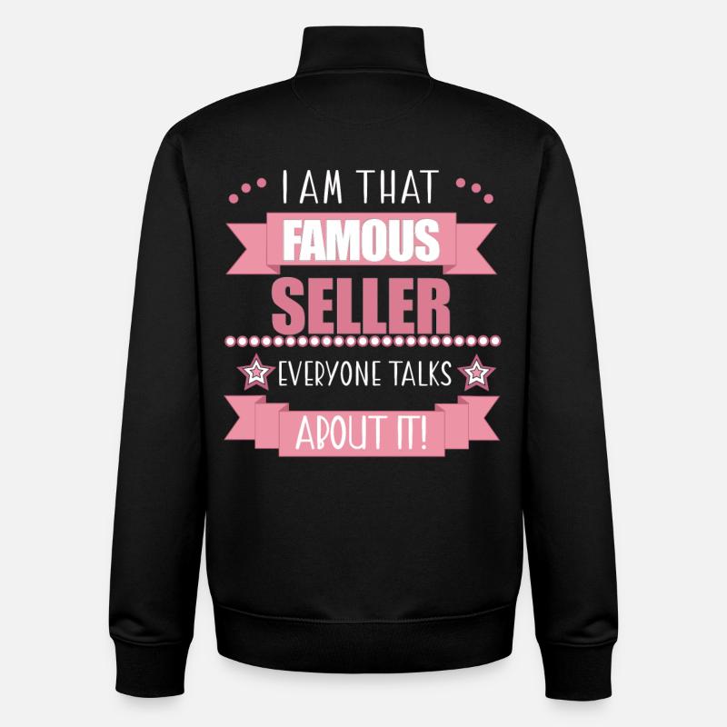 Vendeuse Profession Dames Cadeau - Sweat zippé unisexe en coton bio Stanley/Stella - noir