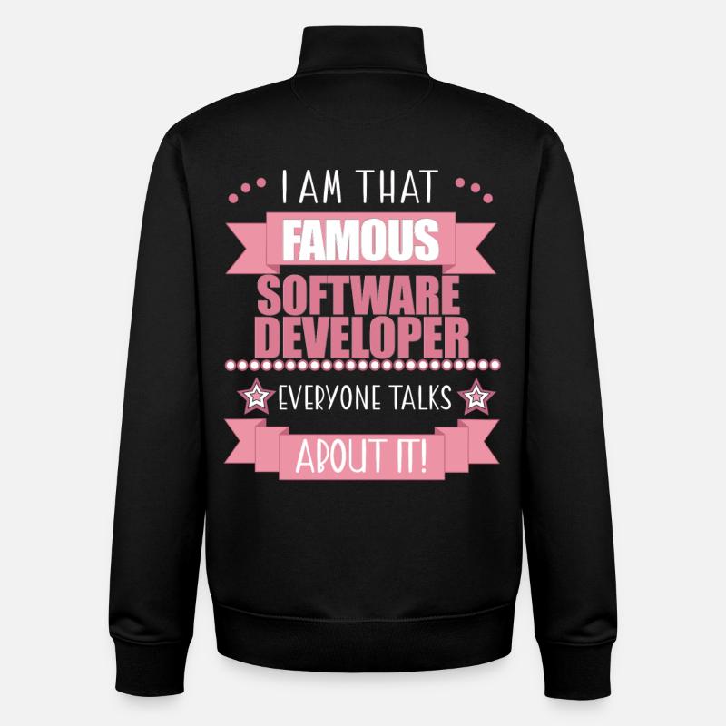Software Developer Profession Ladies Gift - Unisex Organic Zip Sweatshirt by Stanley/Stella - black