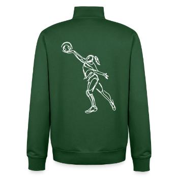 Croquis de joueuse de volley-ball - Sweat zippé unisexe en coton bio Stanley/Stella - vert bouteille - Dos - AI Model Male 185 dark (185cm)
