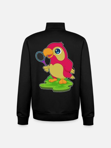 Parrot Tennis Racket - Unisex Organic Zip Sweatshirt by Stanley/Stella - black