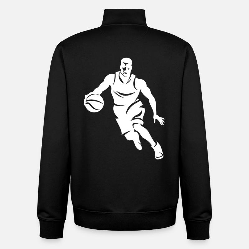 Basketteur - Sweat zippé unisexe en coton bio Stanley/Stella - noir