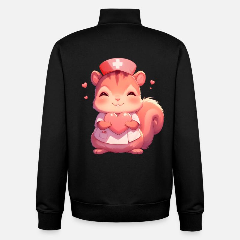 Docteur Écureuil Infirmière Infirmière - Sweat zippé unisexe en coton bio Stanley/Stella - noir