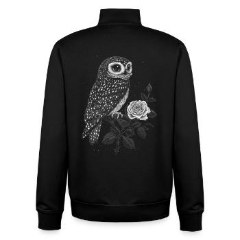 Owl Bird Floral Aesthetics Night Owl Rose Gift - Unisex Organic Zip Sweatshirt by Stanley/Stella - black - Back - AI Model Male 185 light (185cm)