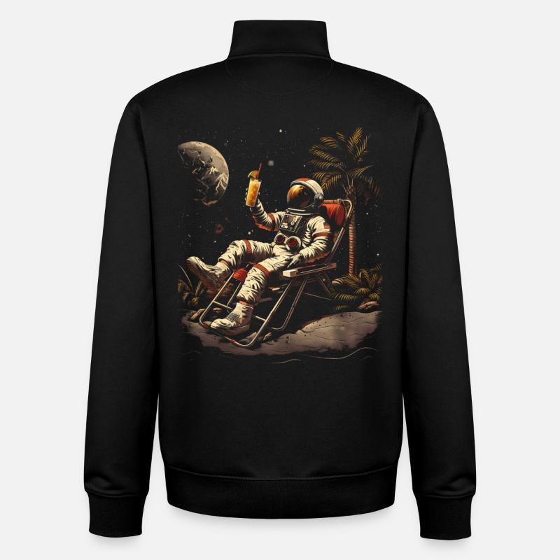 Astronaute Cocktail Pension Cadeau Retraité - Sweat zippé unisexe en coton bio Stanley/Stella - noir