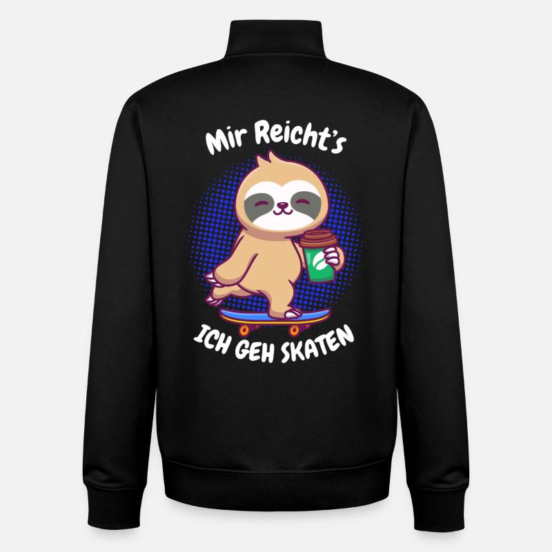 Kaffee Sloth Skateboard - Unisex Organic Zip Sweatshirt von Stanley/Stella - Schwarz