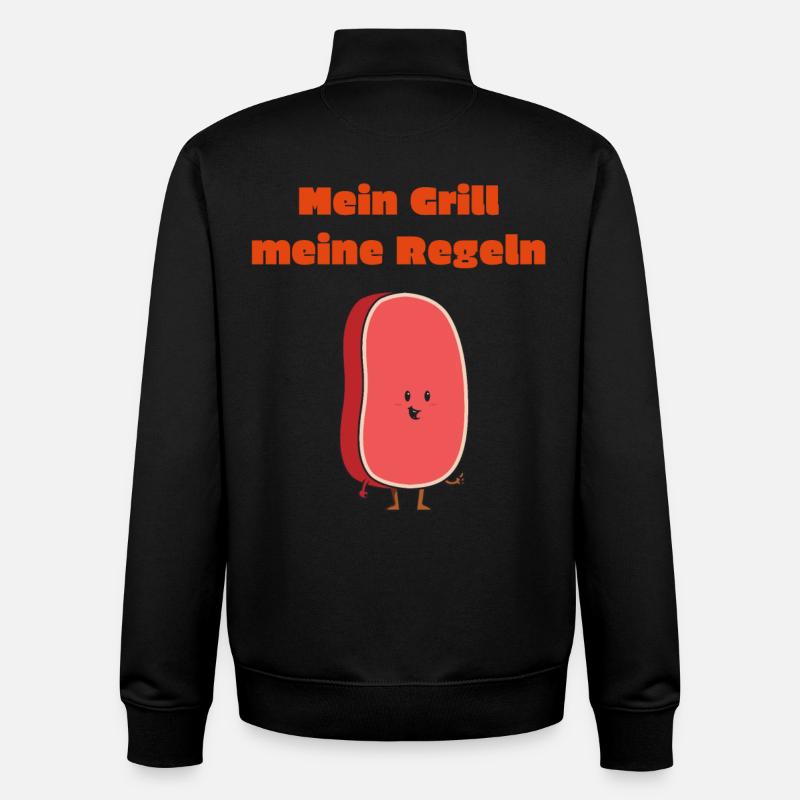 mein grill, meine regeln - Unisex Organic Zip Sweatshirt von Stanley/Stella - Schwarz