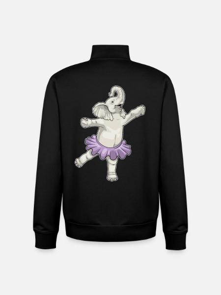Elephant Ballerina Ballet Dance - Unisex Organic Zip Sweatshirt by Stanley/Stella - black